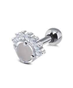 Rose Quartz with CZ Ear Piercing TIP-2807